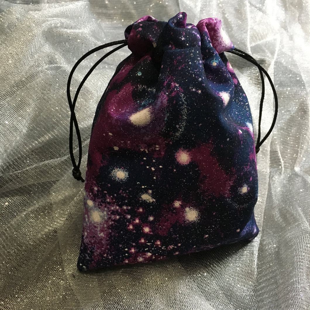 Purple Space Themed Drawstring Bags, Celestial Bags