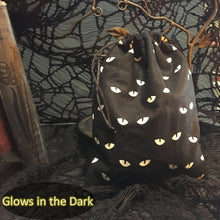 Load image into Gallery viewer, Glow in the Dark Eyes Drawstring Bag
