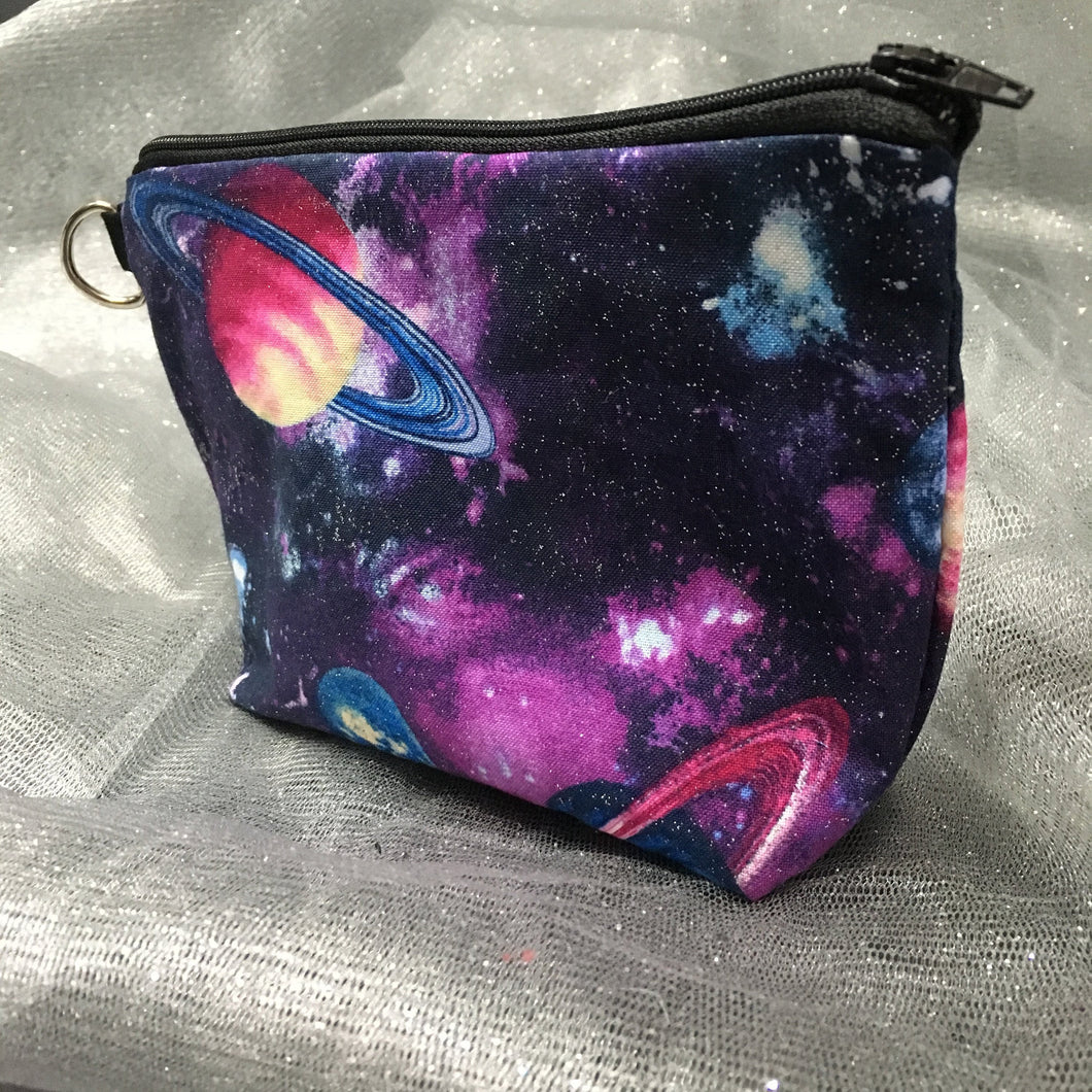 Sparkly Purple Space Zip Bag