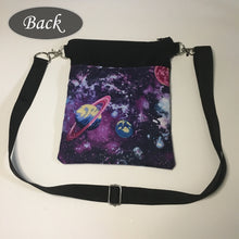 Load image into Gallery viewer, Purple Sparkly Planet Themed Multi-Wear Bag of Holding
