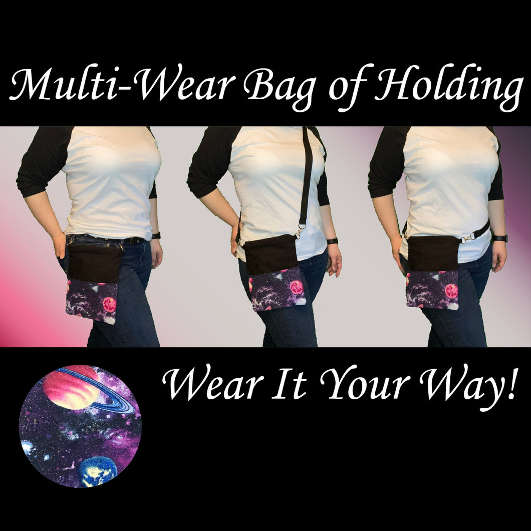 Purple Sparkly Planet Themed Multi-Wear Bag of Holding