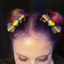 Load image into Gallery viewer, Rainbow Heart Inspired Bows
